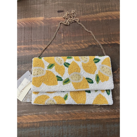 Antik Kraft Handbags - Beaded Lemon Clutch Bag Viral